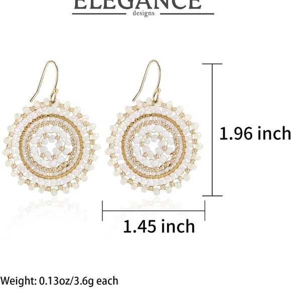 Colorful Summer Beaded Earrings For Women Crystals Glass Bead Dangle Drop Bohemi - Picture 2 of 7